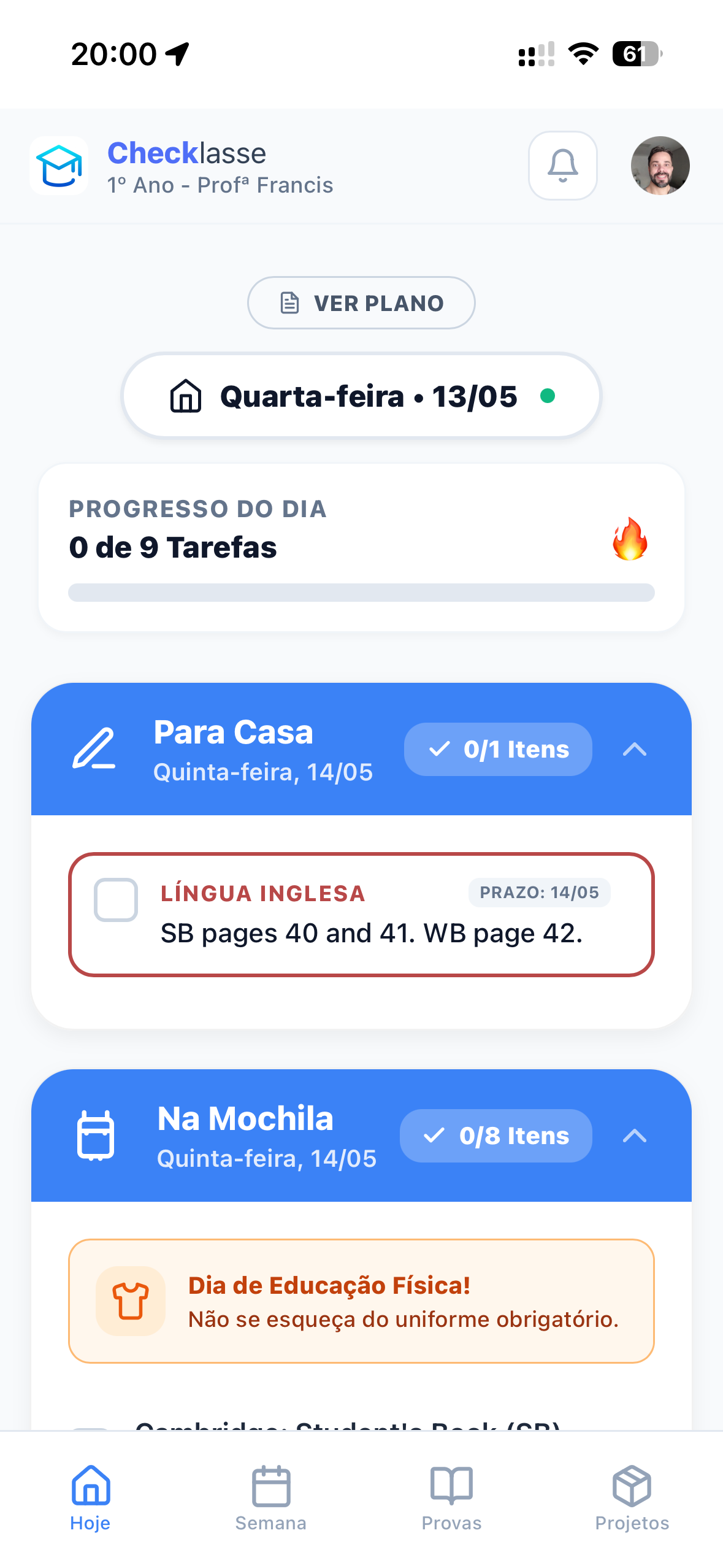 Tela do app expandida